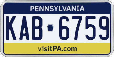PA license plate KAB6759