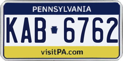 PA license plate KAB6762