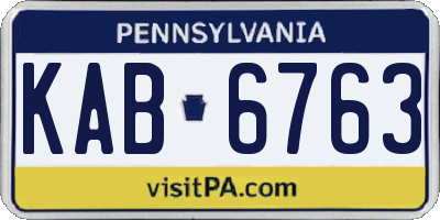 PA license plate KAB6763
