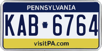 PA license plate KAB6764