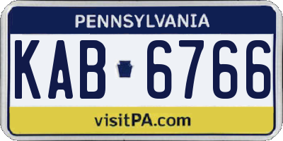 PA license plate KAB6766