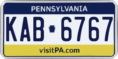 PA license plate KAB6767