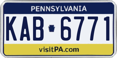 PA license plate KAB6771