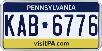 PA license plate KAB6776