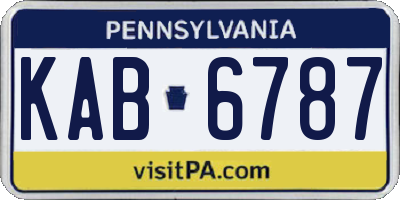 PA license plate KAB6787