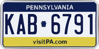PA license plate KAB6791