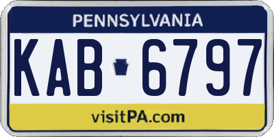 PA license plate KAB6797