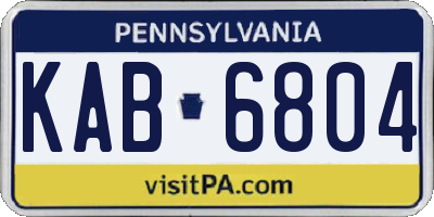 PA license plate KAB6804