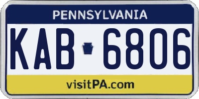 PA license plate KAB6806