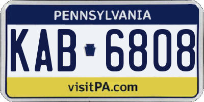 PA license plate KAB6808