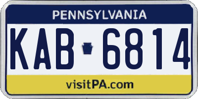 PA license plate KAB6814