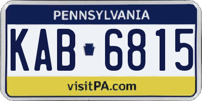 PA license plate KAB6815