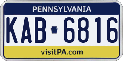 PA license plate KAB6816