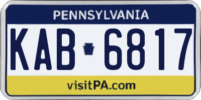 PA license plate KAB6817