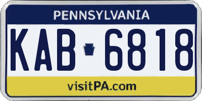 PA license plate KAB6818