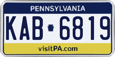 PA license plate KAB6819