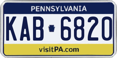 PA license plate KAB6820