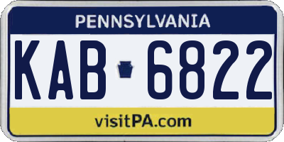 PA license plate KAB6822