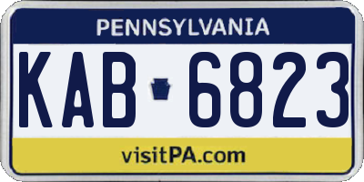 PA license plate KAB6823
