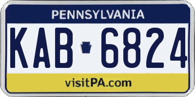 PA license plate KAB6824