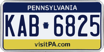 PA license plate KAB6825
