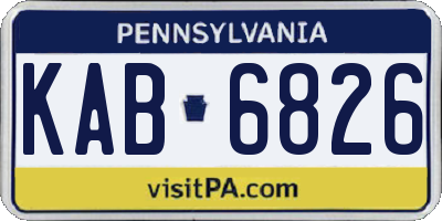 PA license plate KAB6826