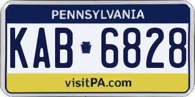 PA license plate KAB6828