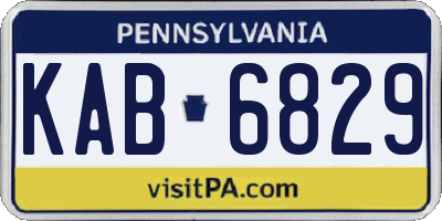 PA license plate KAB6829