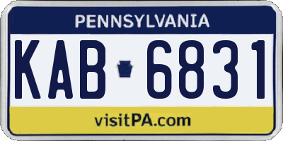 PA license plate KAB6831