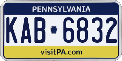 PA license plate KAB6832