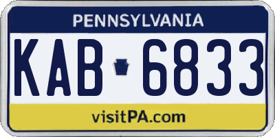 PA license plate KAB6833