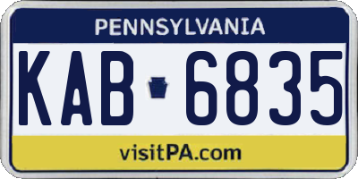 PA license plate KAB6835