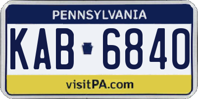 PA license plate KAB6840