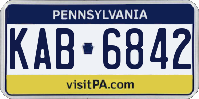 PA license plate KAB6842