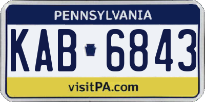 PA license plate KAB6843