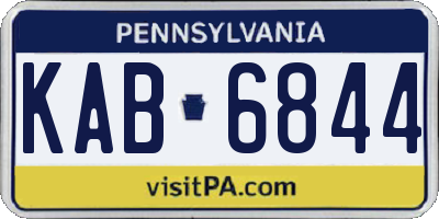 PA license plate KAB6844