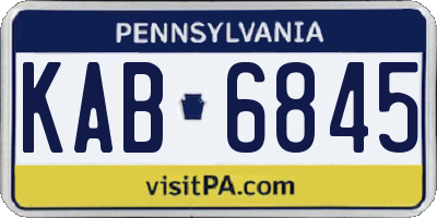 PA license plate KAB6845