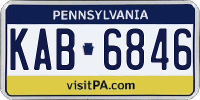 PA license plate KAB6846