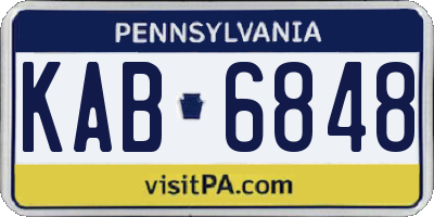 PA license plate KAB6848