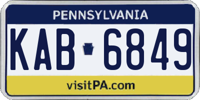 PA license plate KAB6849
