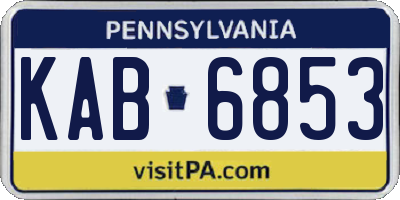 PA license plate KAB6853