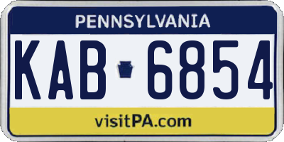 PA license plate KAB6854