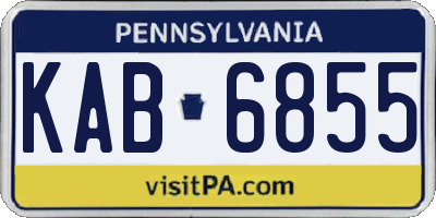PA license plate KAB6855