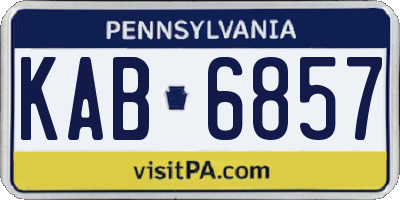 PA license plate KAB6857