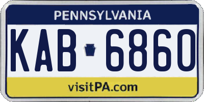 PA license plate KAB6860