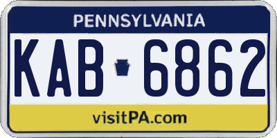 PA license plate KAB6862