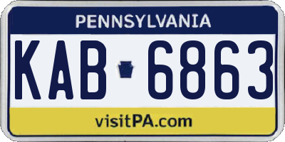 PA license plate KAB6863