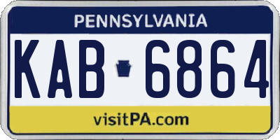 PA license plate KAB6864