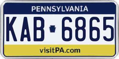 PA license plate KAB6865