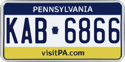 PA license plate KAB6866